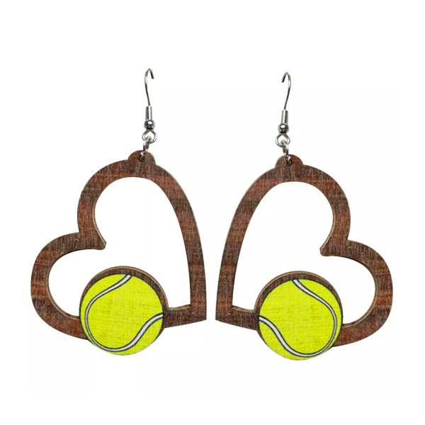 Серьги Теннисное Сердце