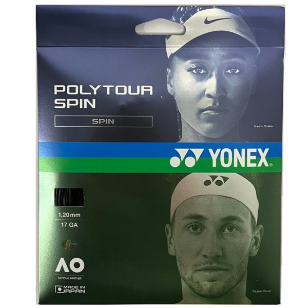 Теннисная струна Yonex Polytour Spin Black 1,20 12 метров